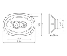 BLOW 0949# Automobilinis garsiakalbis BLOW WH-6916 6x9 3 krypčių