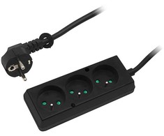 Blow Maitinimo ilgintuvas PS-370 3 lizdai su įžeminimu 10m juodas 3x1.5mm