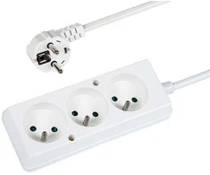 Blow Maitinimo ilgintuvas PS-370 3 lizdai su įžeminimu 1.5 m baltas 3x1.5 mm