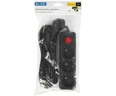 Blow PR-370WSP maitinimo ilgintuvas 3 lizdai su įžeminimu + jungiklis 3m juodas 3x1.5mm
