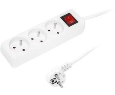 Blow PR-370WSP maitinimo ilgintuvas 3 lizdai su įžeminimu + jungiklis 3m baltas 3x1.5mm