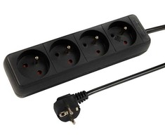 Blow PR-470P tinklo ilgintuvas 4 lizdai su įžeminimu 3m juodas 3x1.5mm