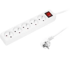 Blow PR-570WSP 5 lizdų maitinimo ilgintuvas su įžeminimu + jungiklis 1.5 m baltas 3x1.5 mm