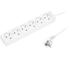 Blow PR-670P 6 lizdų maitinimo ilgintuvas su įžeminimu 3 m baltas 3x1.5 mm