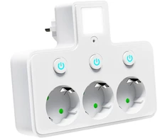 Blow PS-380 3 lizdų skirstytuvas su lempa, baltas