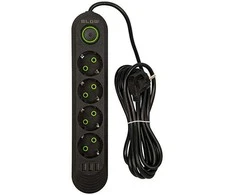 Blow PS-430 4 lizdų 3xUSB tinklo ilgintuvas 3m juodas 2x1mm