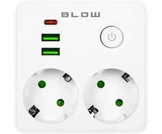 Blow Skirstytuvas R-20 PR 2 LIZDAI + 2 USB + USB-C, juodas