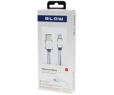 Blow USB A - micro B jungtis 1.0m, pintas, sidabrinis