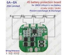 Oem BMS PCM PCB modulis Li-Ion elementų įkrovimui ir apsaugai - 4S - 16V - 5A - 18650 elementų