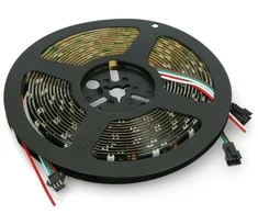 Btf Lighting RGB LED juosta WS2812B - skaitmeninė, adresuota - IP65 30LED/m, 9W/m, 5V - 5m - juoda