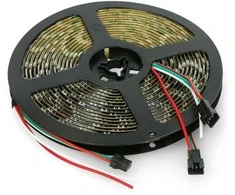 Btf Lighting RGB LED juosta WS2812B - skaitmeninė, adresuota - IP65, 60 LED/m, 18W/m, 5V - 5m - juoda