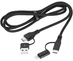 Cabletech Kabelis USB A/C kištukas - USB C/žaibo kištukas (2+2) 1m