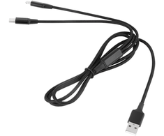 Cabletech Kabelis USB A kištukas - USB C kištukas/Lightning kištukas (2in1) 1m