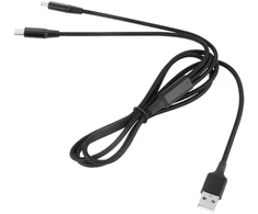 Cabletech Kabelis USB A kištukas - USB C kištukas/Lightning kištukas (2in1) 1m