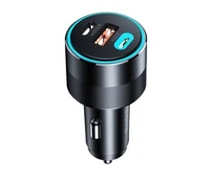 Choetech TC0011 automobilinis įkroviklis 130W 2x USB C 1x USB A - juodas