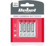 Cinko-anglies baterijos REBEL R03 4 vnt./bl