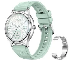 Išmanusis laikrodis COLMI L28 Smart Watch (Sidabrinis-žalias + sidabrinis steel strap)