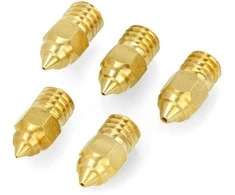 Creality MK-ST žalvarinis antgalis 0.25mm/0.4mm/0.6mm/0.8mm - plastikas 1.75mm - žalvaris - 5 vnt