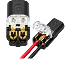 D2 greito prijungimo jungtis, užspaudžiama, 2 kontaktų elektros jungtis, kabelio jungtis, 12 vnt