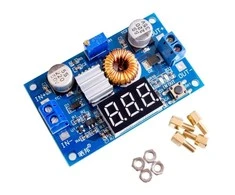 Oem DC/DC įtampos keitiklis iš 4-38V į 1.25-36V 75W (STEP DOWN) + voltmetras