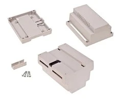 Plastikinė dėžutė Kradex Z101J ABS V0 šviesiai pilka montuojama ant DIN begelio 107x89x66mm