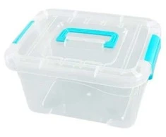 Oem Dėžutė su rankena 18.5x13x9.7 cm - permatoma - plastikinė - organizatorius