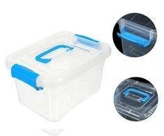 Oem Dėžutė su rankena 18.5x13x9.7 cm - permatoma - plastikinė - organizatorius