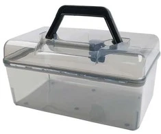 Oem Dėžutė su rankena 20x15x10.5cm - skaidri - plastikinė - organizatorius