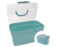 Oem Dėžutė su rankena 20x15x10.5cm - skaidri - plastikinė - organizatorius