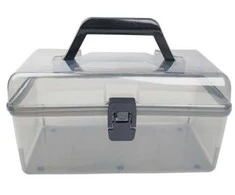 Oem Dėžutė su rankena 20x15x10.5cm - skaidri - plastikinė - organizatorius
