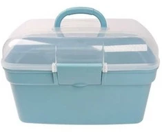Oem Dėžutė su rankena 20x15x10.5cm - skaidri - plastikinė - organizatorius