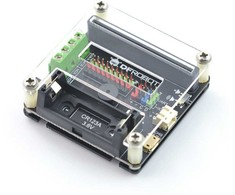 Dfrobot Micro:IO-BOX išplėtimo plokštė su įmontuotu Li-ion baterijų laikikliu
