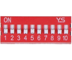 Oem DIP jungiklis 10 jungiklių - raudonas