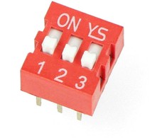 Oem DIP jungiklis 3 polių - raudonas - 5 vnt