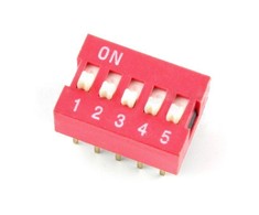 Oem DIP jungiklis 5 polių - raudonas - 5 vnt