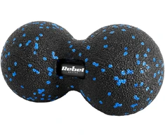 Duoball dvigubas masažo kamuolys 12cm, juodos ir mėlynos spalvos, EPP medžiaga, REBEL ACTIVE
