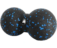 Duoball dvigubas masažo kamuolys 8cm, juodos ir mėlynos spalvos, EPP medžiaga, REBEL ACTIVE
