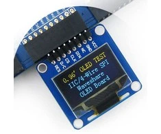 Dviejų spalvų grafinis OLED ekranas 0.96" (A) 128x64px SPI/I2C, kampinės jungtys, Waveshare 9085
