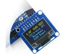 Dviejų spalvų grafinis OLED ekranas 0.96" (B) 128x64px SPI/I2C, tiesios jungtys, Waveshare 9092