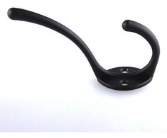 Oem Dviguba sieninė kabykla - juoda - A2822 - Metalinis kabliukas