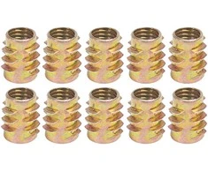 Dvigubo sriegio medinis įdėklas M8x18mm - 10 vnt, - Baldų įdėklas - Varžtas - Veržlė