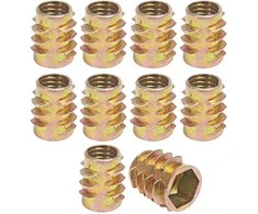 Dvigubo sriegio medinis įdėklas M8x18mm - 10 vnt, - Baldų įdėklas - Varžtas - Veržlė