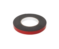 Dvipusė juosta REBEL (1 mm x 15 mm x 10 m) - juoda