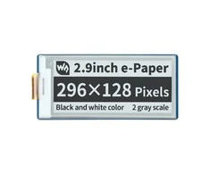 E-paper E-Ink, 2.9" 296x128px, SPI, juodas ir baltas, skirtas Raspberry Pi Pico, Waveshare 19408
