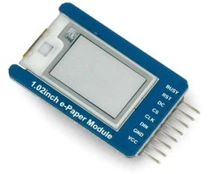E-paper E-Ink, modulis su SPI ekranu, 128x80px 1.02", dviejų spalvų, Waveshare 17575