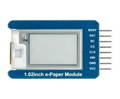 E-paper E-Ink, modulis su SPI ekranu, 128x80px 1.02", dviejų spalvų, Waveshare 17575