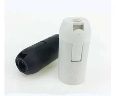 Oem E14 lizdas su lygia striuke - balta - Plastikinis lizdas