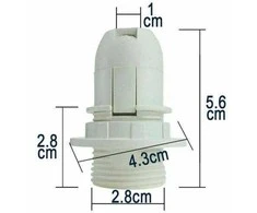 Oem E14 lizdas su reguliuojama apykakle - juoda - Plastikinis lizdas