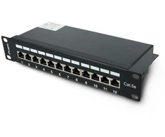 LANBERG PPF5-9012-B Lanberg Patch Panel 10, 12 port 1U, cat.5e, juodas