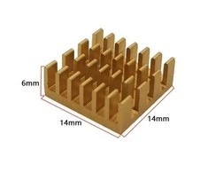 Oem Ekstruzinio aliuminio radiatorius - 14x14x6mm auksinis - aušinimo radiatorius